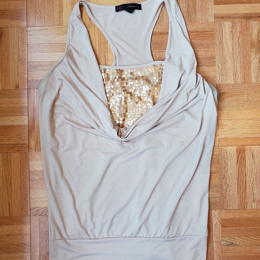 🌞 Gold Sequin Embellished Tank